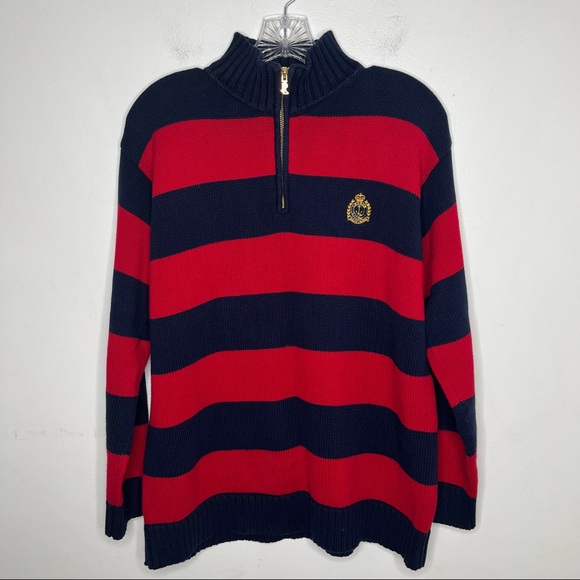 Vintage Lauren Ralph Lauren Logo Quarter Zip Sweater - Picture 2 of 16